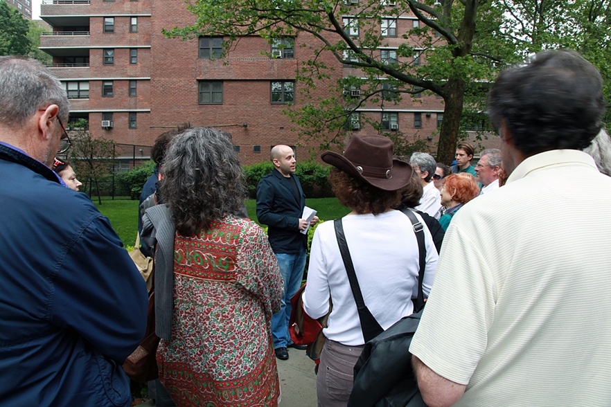 Yevgeniy Fiks' artist performance entitled "Red Kaddish" in the Lower East Side